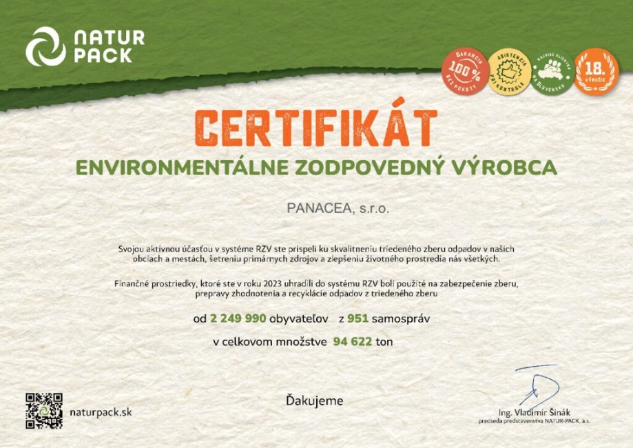 Získali sme CERTIFIKÁT